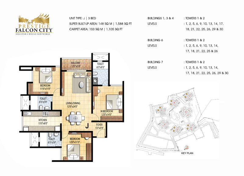 Prestige Falcon City Floor Plan