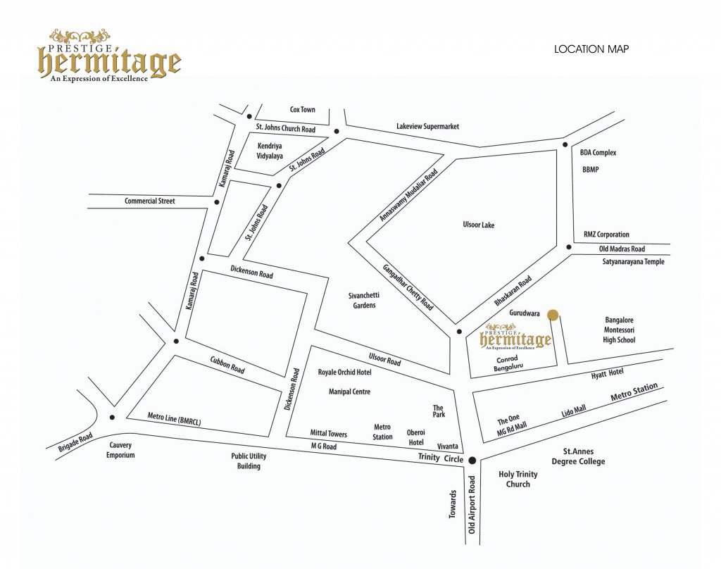 Prestige Hermitage Location Map